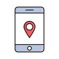 Gps device Line vector icon which can easily modify or edit Royalty Free Stock Photo
