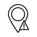 Gps error thin line vector icon Royalty Free Stock Photo