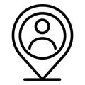 Gps human location icon, outline style