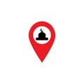 GPS icon check in of Mosque for prayer vector illustration