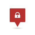 GPS icon with padlock sign. GPS icon and security, protection, privacy symbol Royalty Free Stock Photo