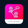 Gps, Location, Map Mobile App Button. Android and IOS Line Version Royalty Free Stock Photo
