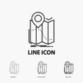 gps, location, map, navigation, route Icon in Thin, Regular and Bold Line Style. Vector illustration