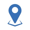 GPS location pin icon vector illustration on a white background. Blue color navigation GPS location pin icon.