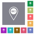 GPS location processing square flat icons Royalty Free Stock Photo