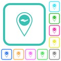 GPS location service vivid colored flat icons