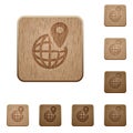 GPS location wooden buttons