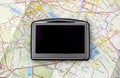 GPS on map Royalty Free Stock Photo