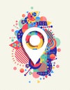 Gps map icon colorful vibrant shape background