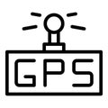 Gps map icon outline vector. Place route