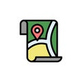 Gps, map icon. Simple color with outline vector elements of navigation icons for ui and ux, website or mobile application Royalty Free Stock Photo