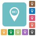 GPS map location processing rounded square flat icons Royalty Free Stock Photo