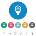 GPS map location snapshot flat round icons