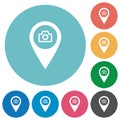 GPS map location snapshot flat round icons