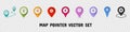 GPS Map Pointer Set - Different Colorful Vector Illustrations Isolated On Transparent Background Royalty Free Stock Photo