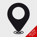 GPS Map Pointer - Vector Illustration - Isolated On Transparent Background Royalty Free Stock Photo