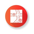 GPS map red flat design long shadow glyph icon Royalty Free Stock Photo