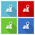 Gps, map, travel  vector icon, set of flat design symbols in eps 10 for webdesign and mobile apps Royalty Free Stock Photo