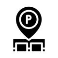 gps mark of parking location glyph icon vector illustration Royalty Free Stock Photo