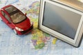 Gps navigation and car Royalty Free Stock Photo