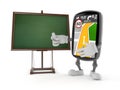 GPS navigation character with blank blackboard