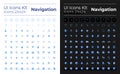GPS and navigation flat gradient two-color ui icons set for dark, light mode Royalty Free Stock Photo