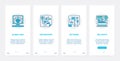Gps navigation global service line UX, UI onboarding mobile app page screen set