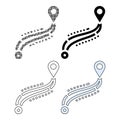GPS navigation icons, map pointers, location markers, route symbols Royalty Free Stock Photo