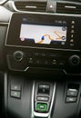 GPS navigation in interior of luxury car