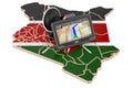GPS navigation in Kenya, 3D rendering