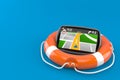 GPS navigation with life buoy