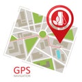 GPS navigation. Navigation search for electric vehicle filling stations. Vector illustration in flat style.