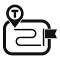 Gps navigation showing route for taxi sharing service