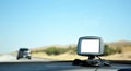 GPS Navigation System on the Road Royalty Free Stock Photo