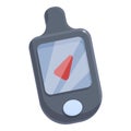 Gps navigator device showing direction with red arrow