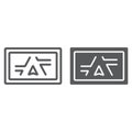 Gps navigator line and glyph icon, electronic