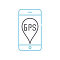 gps navigator line icon, outline symbol, vector illustration, concept sign