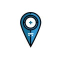 GPS.navigator pin mock up with map on white background. vector illustration