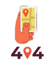 Gps navigator on smartphone error 404 flash message