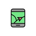 GPS, phone, map icon. Simple color with outline vector elements of navigation icons for ui and ux, website or mobile application Royalty Free Stock Photo