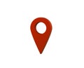 Red gps pointer symbol. satellite navigator for driver. 3d render