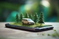 gps position navigation map location mobile direction travel point phone. Generative AI.