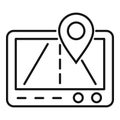 Gps relocation icon, outline style