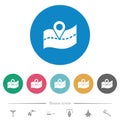 GPS road location flat round icons Royalty Free Stock Photo