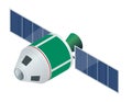 GPS satellite. Flat vector isometric illustration. Wireless satellite technology. Royalty Free Stock Photo
