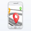 GPS smartphone app vector Royalty Free Stock Photo