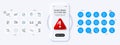 Gps, Support consultant and Dots message line icons. For web app, printing. Phone mockup with 3d danger icon. Vector