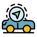 Gps taxi control icon color outline vector Royalty Free Stock Photo