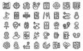 GPS tracker icons set outline vector. Car geolocation