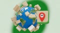GPS Tracking for Global Delivery and Logistics Royalty Free Stock Photo